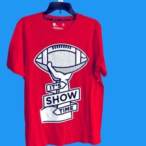 NEW Xersion T Shirt Football It’s Show Time Red XL Husky Boy’s NWOT